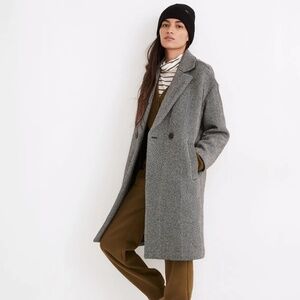 Madewell Averdon Wool Coat in Herringbone Insuluxe Fabric XS